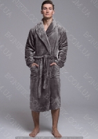 Чоловічий сірий халат велсофт (90054) (арт. 1202)