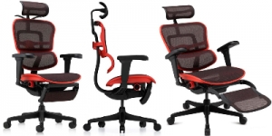 Кресло Ergohuman Ultra X9 Gaming Legrest Equator Red с подставкой