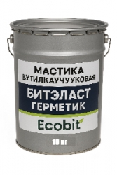 Мастика бутилкаучуковая ведро 10,0 кг БИТЭЛАСТ - ГЕРМЕТИК Ecobit