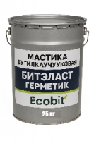 Мастика бутилкаучуковая ведро 25,0 кг БИТЭЛАСТ - ГЕРМЕТИК Ecobit