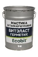 Мастика бутилкаучуковая ведро 5,0 кг БИТЭЛАСТ - ГЕРМЕТИК Ecobit