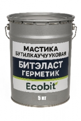 Мастика бутилкаучуковая ведро 5,0 кг БИТЭЛАСТ - ГЕРМЕТИК Ecobit