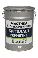 Мастика бутилкаучуковая ведро 5,0 кг БИТЭЛАСТ - ГЕРМЕТИК Ecobit