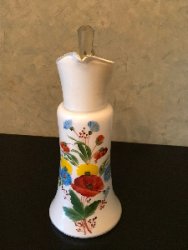Винтажный набор "Полевые цветы" для воды из молочного стекла.