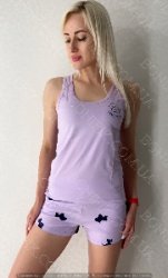 Жіноча піжама з майкою та шортами «Lavender Puppies» (12063) арт. 1637